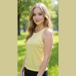 fine ribbed seamless high neck tank top